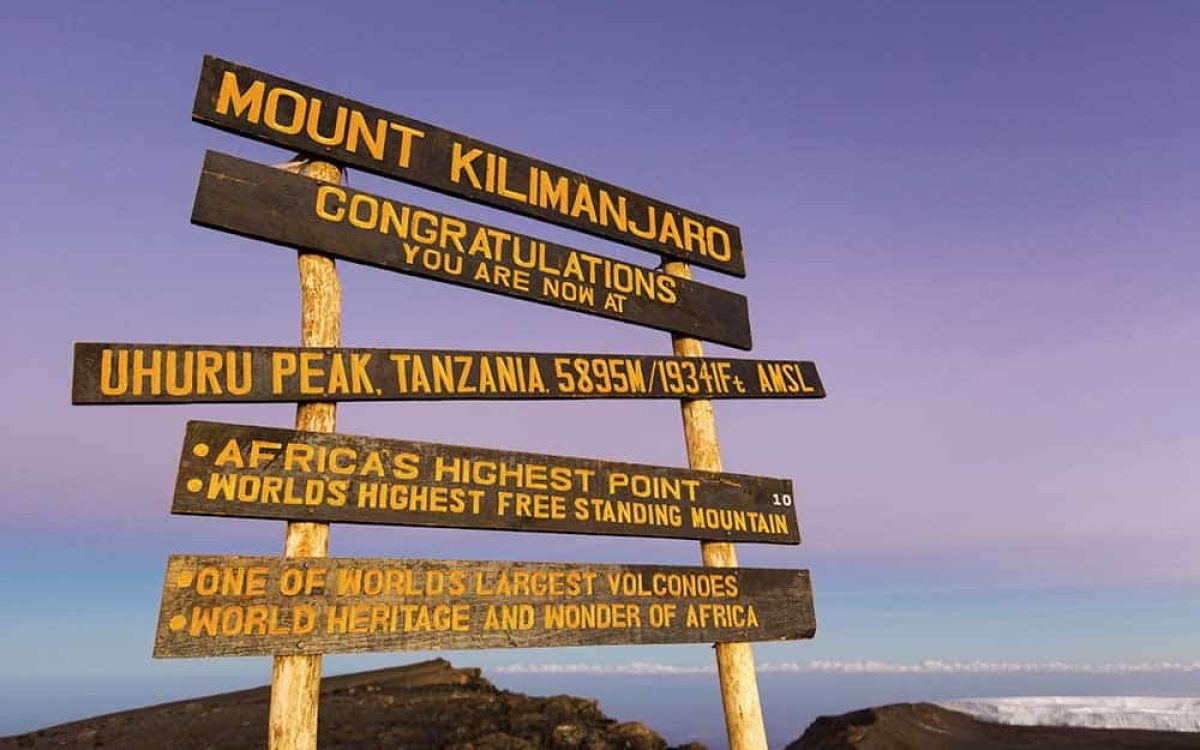 51358018 - uhuru peak highest summit on mount kilimanjaro in tanzania, africa.